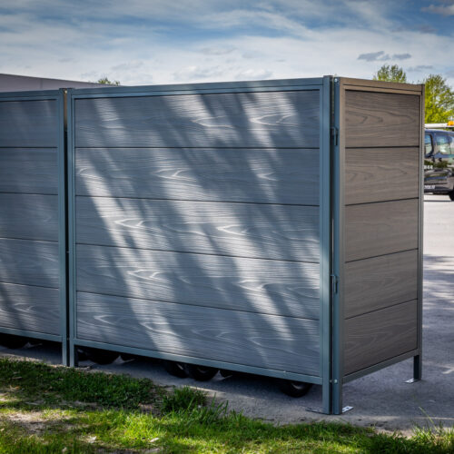 Skjermvegg Ute Multifunksjonell 2x125cm + 2x65cm Grå alu/kompositt Skjermvegg | alt på lager - rask levering 21