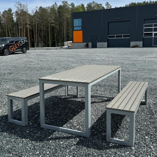 Utemøbel Benk Vedlikeholdsfri Alu/Pvc grå Benk vedlikeholdsfri | alt på lager - rask levering 4