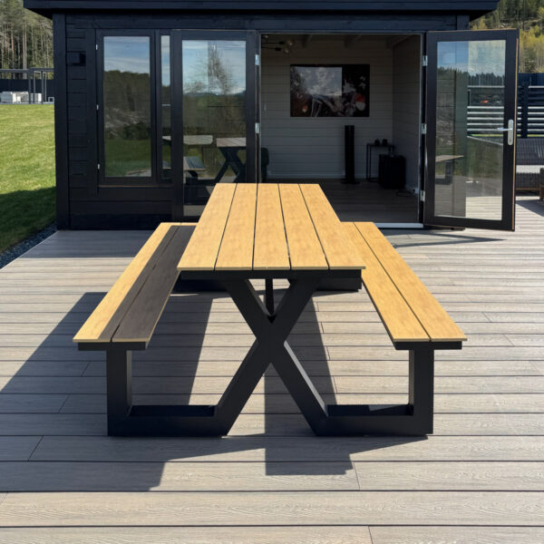 Utemøbel Benk Vedlikeholdsfri Alu/Pvc - Eik naturell