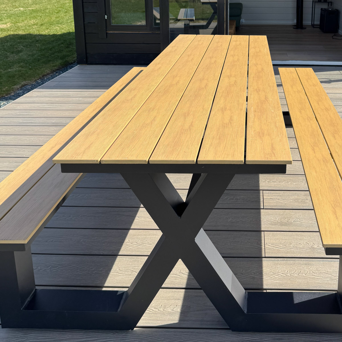 Utemøbel Benk Vedlikeholdsfri Alu/Pvc – Eik naturell Benk vedlikeholdsfri | alt på lager - rask levering 3