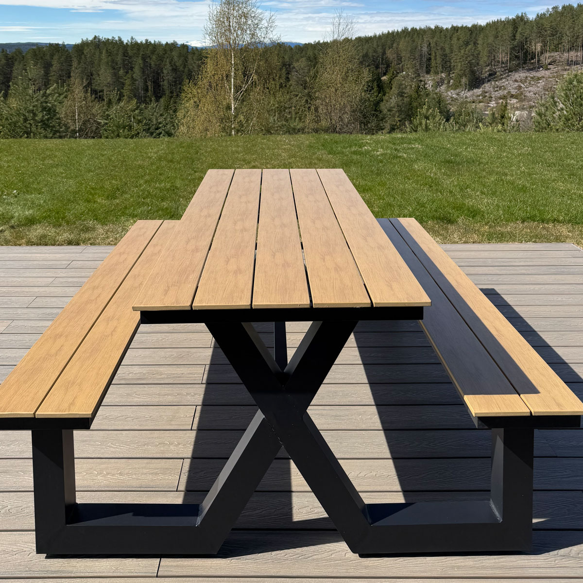 Utemøbel Benk Vedlikeholdsfri Alu/Pvc – Eik naturell Benk vedlikeholdsfri | alt på lager - rask levering 2