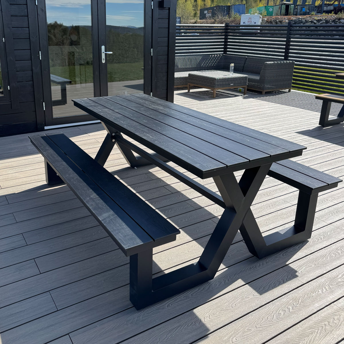 Utemøbel Benk Vedlikeholdsfri Alu/Pvc – Sort Benk vedlikeholdsfri | alt på lager - rask levering 3