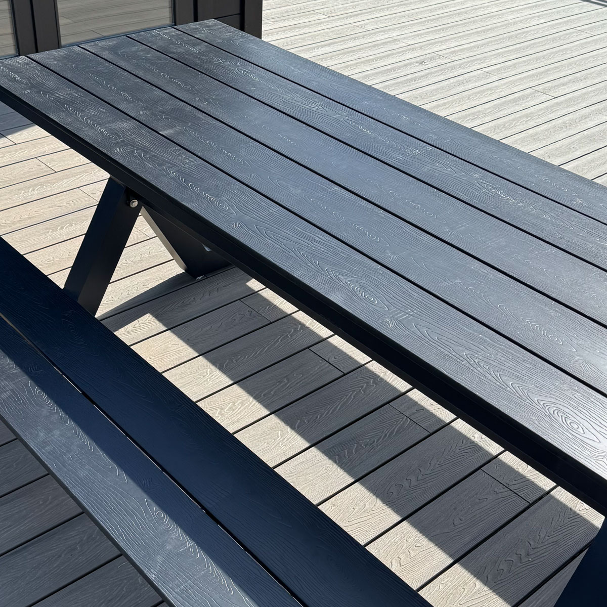 Utemøbel Benk Vedlikeholdsfri Alu/Pvc – Sort Benk vedlikeholdsfri | alt på lager - rask levering 4